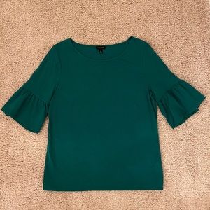 Talbots Green Ruffle Sleeve Shirt | size Medium